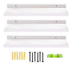 Estantería Flotante De Madera Color Blanco, 3 Niveles en internet