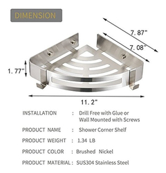 Estante Esquinero De Ducha De Acero Inoxidable Besy - Danielle's Store