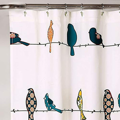 Cortina De Ducha, Diseño De Pájaros Y Flor 72'' - comprar online