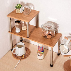 Estantería Multiuso De Metal Y Madera Color Marrón/2 Niveles - tienda online