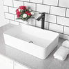 Ghomeg - Lavabo Rectangular De Porcelana Blanca Con Diseño