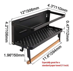 Estantería Flotante Magnética De Metal Color Negro. - comprar online