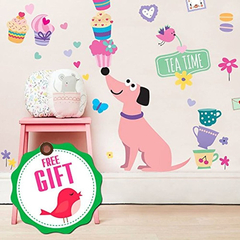 Pegatinas De Pared Para Perros Para Niñas, Diseño