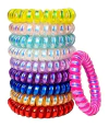 10 Lazos De Pelo En Espiral Sin Arrugas, Coloridos,