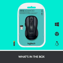 Mouse Logitech M510 Usb Inalámbrico, Ambidiestro, Gris - comprar online