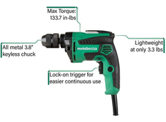 Taladro Metabo, 3/8 , Velocidad Variable Con Dial - comprar online