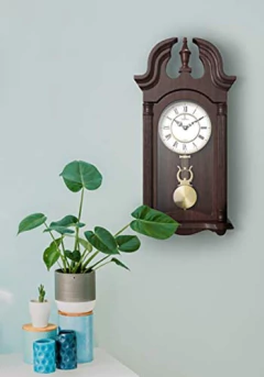 Reloj De Pared De Péndulo De Madera 23.5 X 9.25 Pulgadas en internet