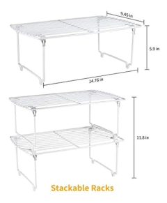 Estantería Apilable De Metal Color Blanco/2 Unidades. - comprar online