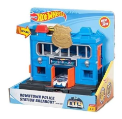 Imagen de Hot Wheels Downtown Police Station Breakout Vehículo Playset