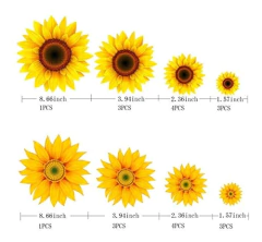 Imagen de Pegatinas De Pared De Girasol Coloridas Margaritas 3d