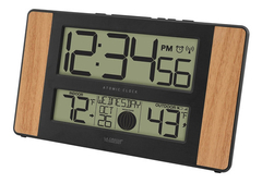 Reloj Digital Con Temperatura Exterior Acabado En Roble - comprar online