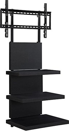 Mueble Para Tv Con Estantes De Madera Color Negro 3 Niveles. en internet