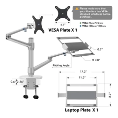 Soporte 2 En 1 Viozon, Para Monitor Y Portátil, Aluminio en internet