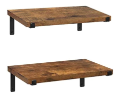 Imagen de Estantería Flotante De Madera Y Metal Color Marrón/2 Piezas.