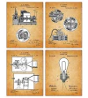 Vintage Thomas Edison Poster Patent Prints - Set Of 4 8x10 U