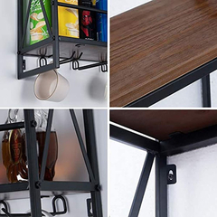 Estantería Multiusos De Metal Y Madera Color Negro/2 Niveles - Danielle's Store