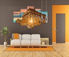 Yatsen Cuadro Decorativo Lienzo Ciudad Pintura 5 Piezas - comprar online