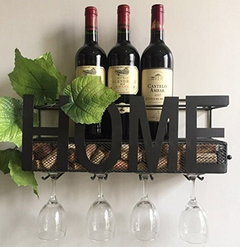 Recién Llegado Estante De Vino De Metal Montado En La Pared - tienda online