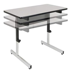 Mesa Adaptable De 20 X 36, Color Negro/nogal, Acero en internet