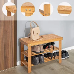 Organizador De Zapatos De Bambú Marrón De 3 Niveles. en internet