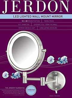 Espejo De Pared Giratorio De Dos Caras Con Luz Led - tienda online