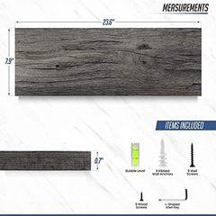 Estantería Flotante De Madera Y Metal Color Gris De 24 In. - tienda online