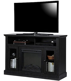 Imagen de Mueble Para Tv Con Chimenea Eléctrica,madera Color Negro.