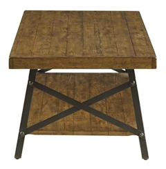 Imagen de Mesa De Centro Con Estante De Madera Color Marrón.