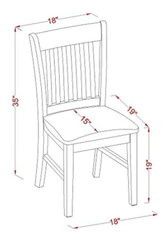 East West Furniture Comedor, Madera, Acabado Caoba en internet