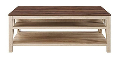 Mesa De Centro Rectangular De Madera Color Blanco De 48 In. - Danielle's Store