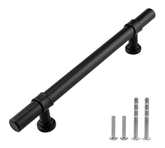 Manijas Para Muebles Tirador De Barra En T Negro Mate