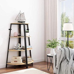 Estantería De Metal Y Madera Color Negro Y Marrón De 49 In. - comprar online