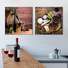 Nwt Lienzo Decorativo Para Pared, Diseño De Vino Y Frutas en internet