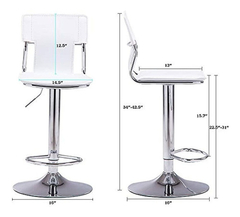 Sillas Bar Juego De 2 Taburetes Giratorios Ajustables - comprar online
