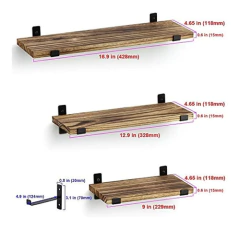 Estantería Flotante De Madera Color Marrón 3 Unidades - comprar online