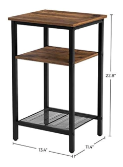 Imagen de Mesa Auxiliar De Acero Y Madera Color Negro/3 Niveles.