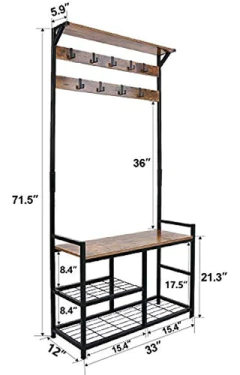 Organizado De Zapatos De Madera-metal Marron, 3 Niveles - Danielle's Store