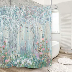 Cortina De Ducha Con Diseño De Ciervos, Decoración Safari - comprar online