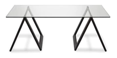 Mesa De Centro De Vidrio Templado Y Acero Color Negro. - Danielle's Store