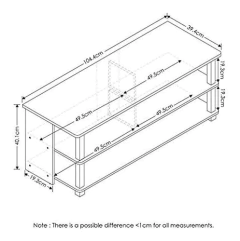 Mueble Para Tv Con Estantes De Madera Color Negro 3 Niveles. - comprar online