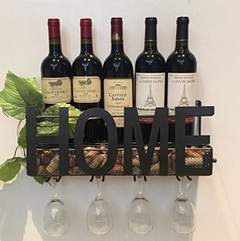 Imagen de Recién Llegado Estante De Vino De Metal Montado En La Pared
