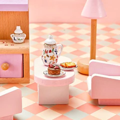 Casas Para Muñecas Y Muñecos, Juego De Té Miniatura - tienda online