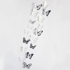 Pegatinas 36 Piezas 3d Negro Blanco Mariposa - comprar online