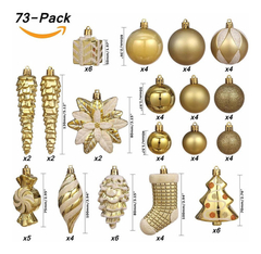 Paquete De 73 Bolas De Navidad Inastillables Surtidas - comprar online