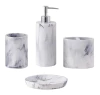 Zccz Juego De Accesorios De Baño, 4 Piezas De Mármol