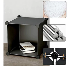 Estantería Modular Multiusos De Plástico Color Negro/9 Cubos - tienda online