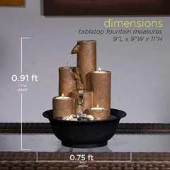Fuente De Mesa Con Columnas Y 3-portavelas En Niveles - tienda online