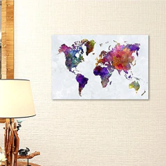Imagen de Lienzo Decorativo Para Pared, Diseño De Mapa Del Mundo