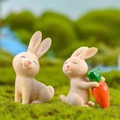7 Figuras De Conejo En Miniatura Para Decoración De Coche - tienda online
