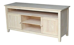 Mueble Para Tv Con Estantes De Madera Color Crema.